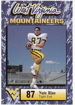 1993 West Virginia Mountaineers Program Cards #36 Nate Rine Front