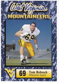 1993 West Virginia Mountaineers Program Cards #37 Tom Robsock Front