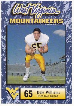 1993 West Virginia Mountaineers Program Cards #46 Dale Williams Front