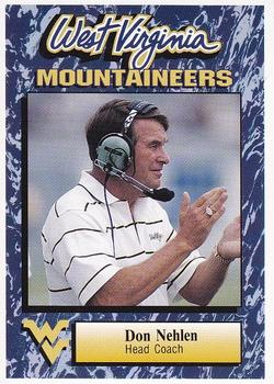 1993 West Virginia Mountaineers Program Cards #48 Don Nehlen Front