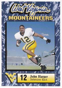 1993 West Virginia Mountaineers Big East Champions #18 John Harper Front