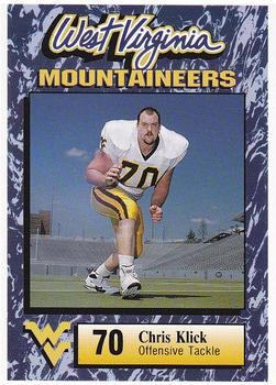 1993 West Virginia Mountaineers Big East Champions #25 Chris Klick Front