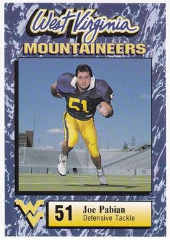 1993 West Virginia Mountaineers Big East Champions #31 Joe Pabian Front
