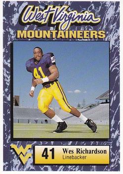 1993 West Virginia Mountaineers Big East Champions #35 Wes Richardson Front