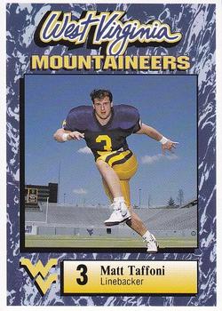 1993 West Virginia Mountaineers Big East Champions #40 Matt Taffoni Front