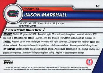 2023 Bowman University Chrome #18 Jason Marshall Back