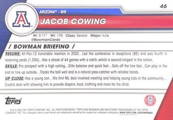 2023 Bowman University Chrome #46 Jacob Cowing Back
