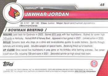 2023 Bowman University Chrome #48 Jawhar Jordan Back