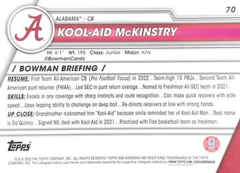 2023 Bowman University Chrome #70 Kool-Aid McKinstry Back