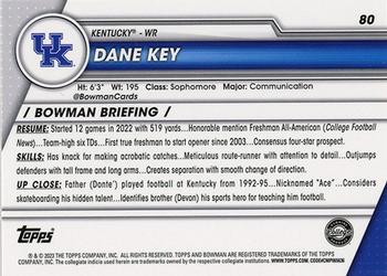 2023 Bowman University Chrome #80 Dane Key Back