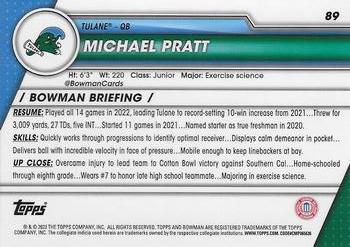 2023 Bowman University Chrome #89 Michael Pratt Back