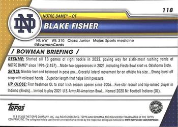 2023 Bowman University Chrome #118 Blake Fisher Back