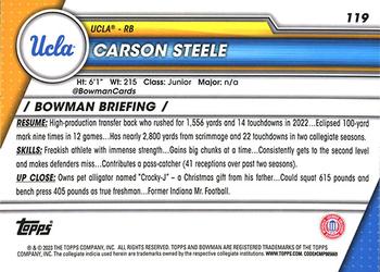 2023 Bowman University Chrome #119 Carson Steele Back