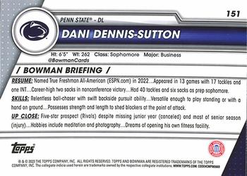 2023 Bowman University Chrome #151 Dani Dennis-Sutton Back