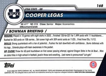 2023 Bowman University Chrome #168 Cooper Legas Back