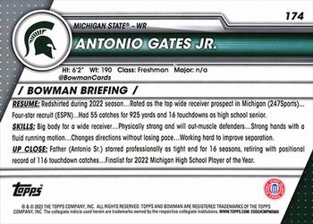 2023 Bowman University Chrome #174 Antonio Gates Jr. Back