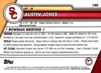 2023 Bowman University Chrome #199 Austin Jones Back