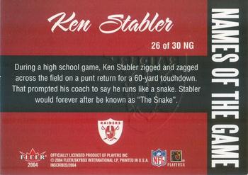 2004 Fleer Inscribed - Names of the Game #26 NG Ken Stabler Back
