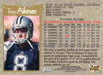 1996 Topps Chrome #1 Troy Aikman Back