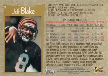 1996 Topps Chrome #9 Jeff Blake Back