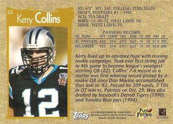 1996 Topps Chrome #22 Kerry Collins Back
