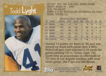 1996 Topps Chrome #36 Todd Lyght Back