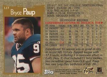 1996 Topps Chrome #127 Bryce Paup Back