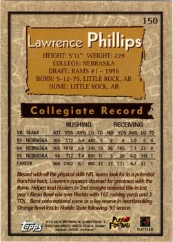 1996 Topps Chrome #150 Lawrence Phillips Back