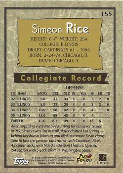 1996 Topps Chrome #155 Simeon Rice Back
