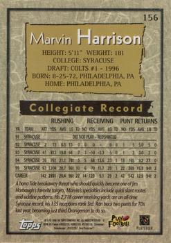 1996 Topps Chrome #156 Marvin Harrison Back