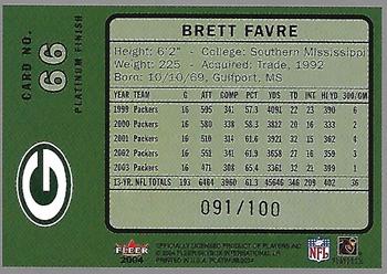 2004 Fleer Platinum - Platinum Finish #66 Brett Favre Back