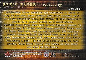 2004 Fleer Platinum - NFL Scouting Report #12 SR Brett Favre Back