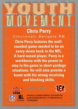 2004 Fleer Platinum - Youth Movement #11 YM Chris Perry  Back