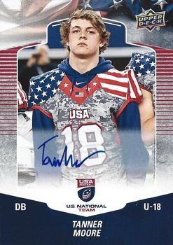 2018 Upper Deck USA Football Red Border - U-18 Autographs #61 Tanner Moore Front