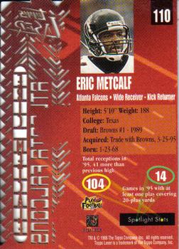 1996 Topps Laser #110 Eric Metcalf Back