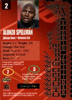 1996 Topps Laser #2 Alonzo Spellman Back