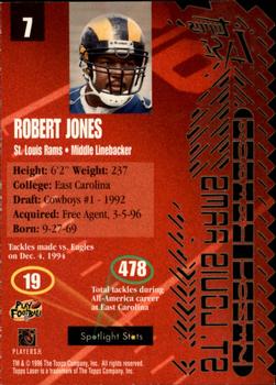 1996 Topps Laser #7 Robert Jones Back