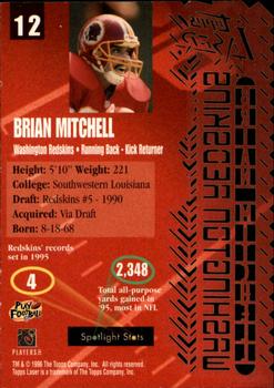 1996 Topps Laser #12 Brian Mitchell Back