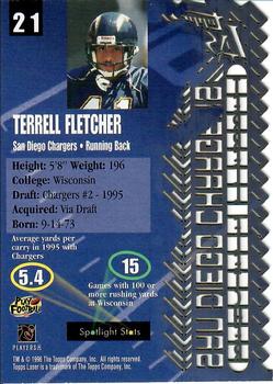 1996 Topps Laser #21 Terrell Fletcher Back
