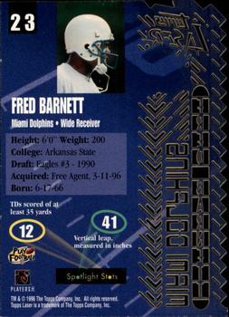 1996 Topps Laser #23 Fred Barnett Back