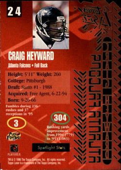 1996 Topps Laser #24 Craig Heyward Back