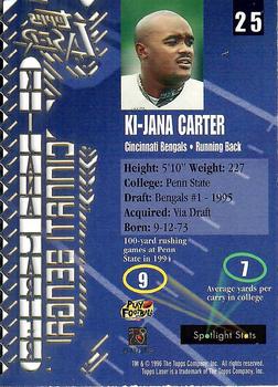 1996 Topps Laser #25 Ki-Jana Carter Back