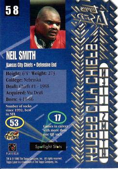 1996 Topps Laser #58 Neil Smith Back