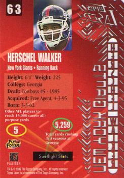 1996 Topps Laser #63 Herschel Walker Back