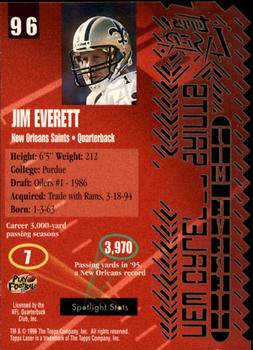 1996 Topps Laser #96 Jim Everett Back