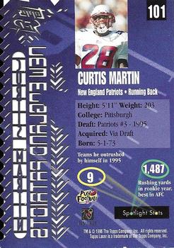 1996 Topps Laser #101 Curtis Martin Back