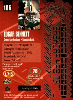 1996 Topps Laser #106 Edgar Bennett Back