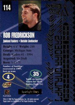 1996 Topps Laser #114 Rob Fredrickson Back