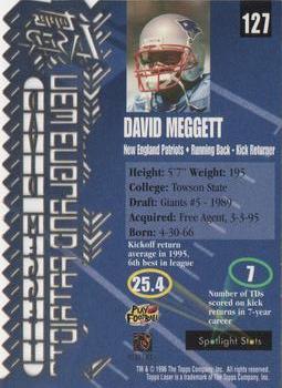 1996 Topps Laser #127 Dave Meggett Back