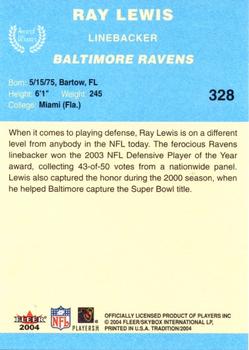 2004 Fleer Tradition - Blue #328 Ray Lewis Back
